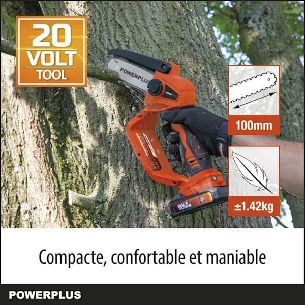 Akkukäyttöinen Dual Power POWDPG7572 20V - 100 mm:n ohjain 14 hammasta - Toimitetaan ilman akkua ja laturia orange