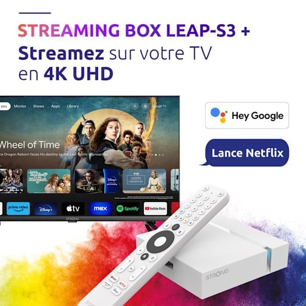 STRONG - LEAP-S3+V2 - Streamingbox Android TV 4K - Chromecast - Wifi - Bluetooth - Röstassistent Google - Dolby Atmos/Vision - HDR