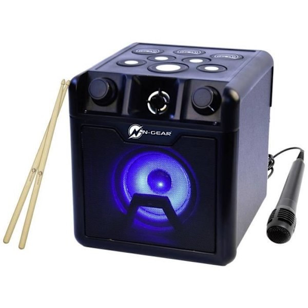 N-Gear Drum Block 420 Bärbart Bluetooth Drum & Karaoke Högtalare Karaoke System