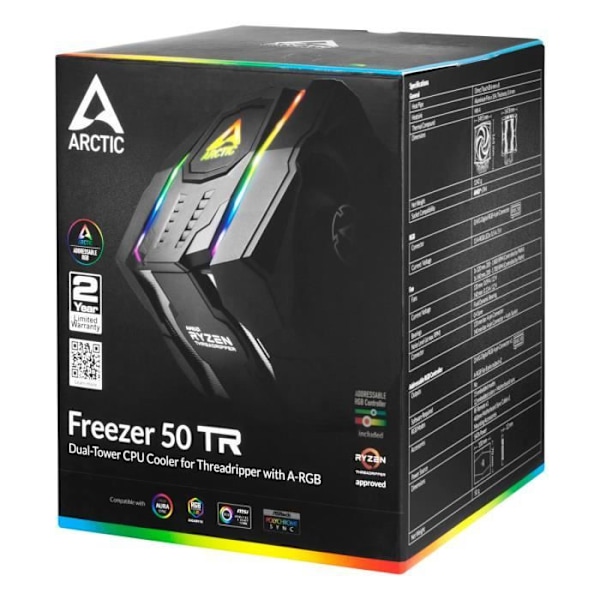 CPU-køler - ARCTIC - Freezer 50 TR - ACFRE00070A - Dobbelt tur til AMD sTR4, teknologi med direkte kontakt