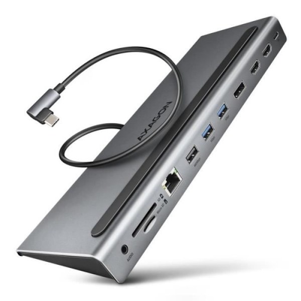 AXAGON HMC-4KX3 3x USB-A/2xHDMI/DP/GLAN/SD/PD - 8595247907608