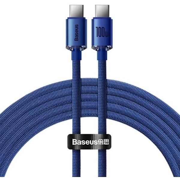 Baseus Crystal Shine 100W USB-C til USB-C-kabel 1,2M Blå