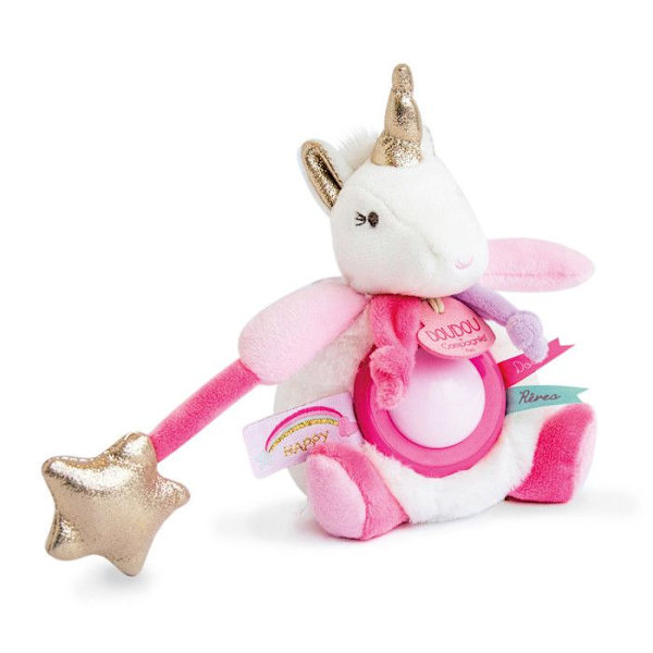 Natte - DOUDOU ET COMPAGNIE - Lucie enhjørningen - Rosa - Til Baby - Fra fødslen hvid