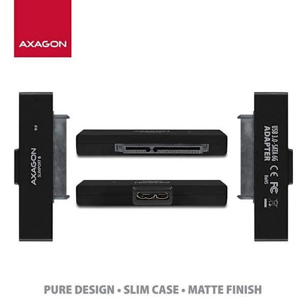 Eksternt kabinet - AXAGON - ADSA-1S6 - USB 3.0 - Kompatibel med SATA I/II/III - 2,5 tommer