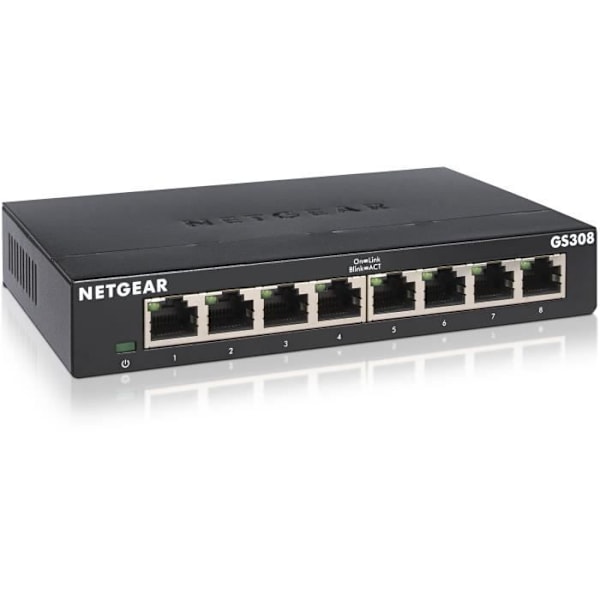 NETGEAR GS308-300PES Metal Ethernet-switch 8 Gigabit-porte (10/100/1000)