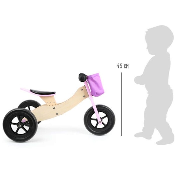 Tasapainopyörä-kolmipyörä 2 in 1 Maxi Pink Lyserød