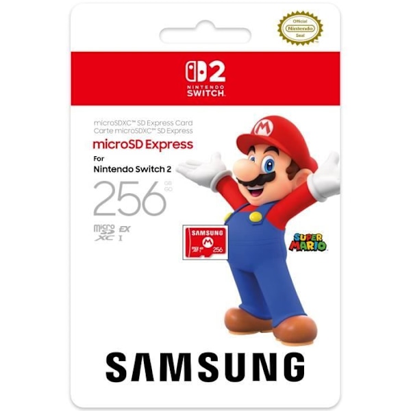 Samsungin 256 Gt:n Micro SD Express -muistikortti Nintendo Switch 2:lle Röd
