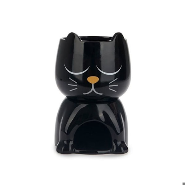 Fondue-service - Balvi - Wake Cat - Sort termisk følsom - Original design - Inkluderer stearinlys og gafler svart