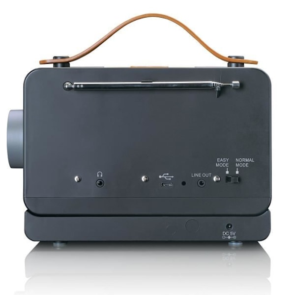 Lenco PDR-065BK - Kannettava DAB+/FM-radio "EASY"-toiminnolla - Musta sort