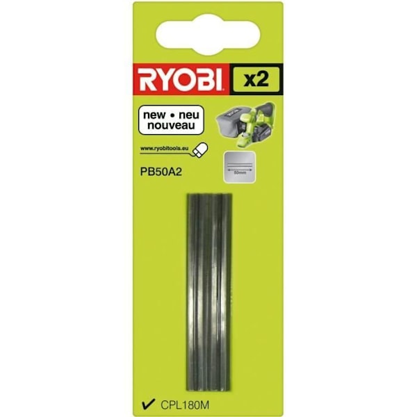 RYOBI - Sæt med 2 engangsjern (karbid) bredde 50 mm - PB50A2 sort