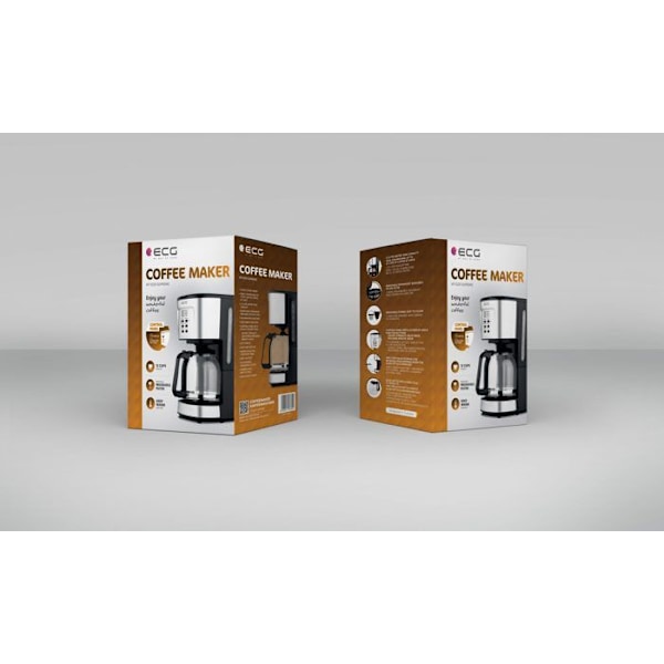 Filterkaffekande - ECG - KP 2125 Supreme - 1,5 L - 12 kopper - LCD-skærm - Hold varm-funktion