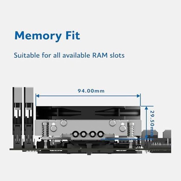 Kylfläns och fläkt - AKASA - Alucia H4A - 4 värmerör - Fläkt 92mm - Kompatibel med AM4/AM5