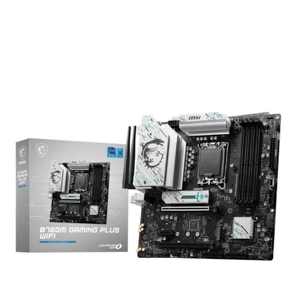 Emolevy - MSI - B760M Gaming Plus Wifi - Socket LGA 1700 - Wi-Fi 6 - DDR5 SDRAM