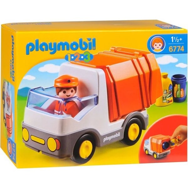 PLAYMOBIL 1.2.3 skraldebil - PLAYMOBIL 6774 - Blandet - Fra 18 måneder Gul