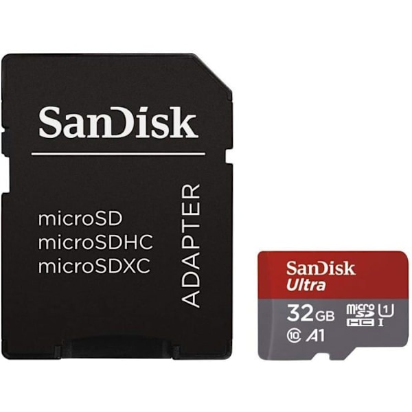 Flashminneskort - SANDISK - ULTRA MICROSDHC - 32 GB - Klass 10 - Läshastighet upp till 120 MB/s