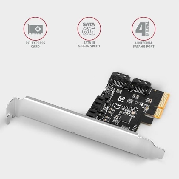 AXAGON PCES-SA4X4 PCIe-controller 4X intern SATA 6G-port + LP - 8595247906977