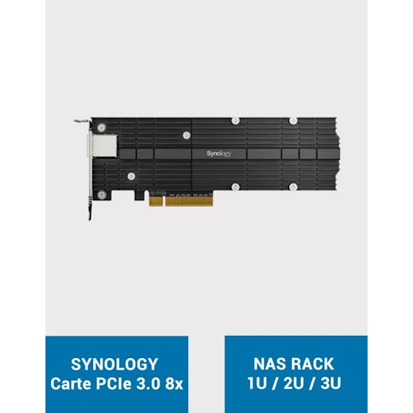 Synology M.2 SSD ja 10 GbE Combo sovitinkortti nopeutettuun suorituskykyyn - E10M20-T1 musta