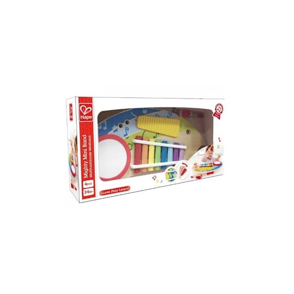 Träleksak för musikalisk medvetenhet - HAPE - E0612 - Mini flerfärgsorkester Flerfärgad