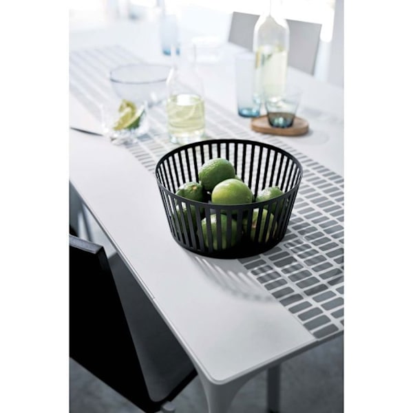 Metal frugtkurv Tower sort Svart