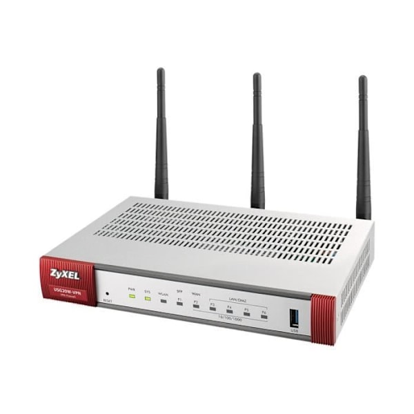 Palomuuri - ZYXEL - USG20W-VPN - 5 porttia - Gigabit Ethernet - 802.11ac langaton verkko Harmaa, Punainen