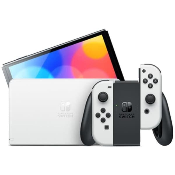 Nintendo Switch-konsol - OLED-modell • Vit vit svart