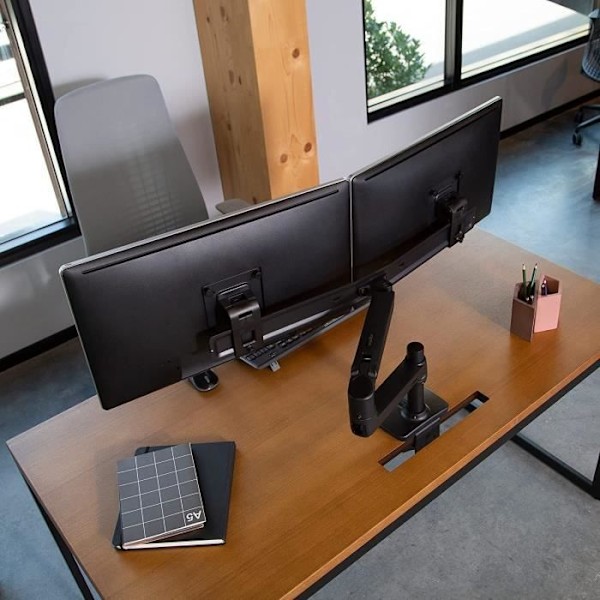 ERGOTRON LX Skrivbord Dual Direct Arm Monitor Mount - För 2 LCD-skärmar - Mattsvart - Skärmstorlek: upp till 25"