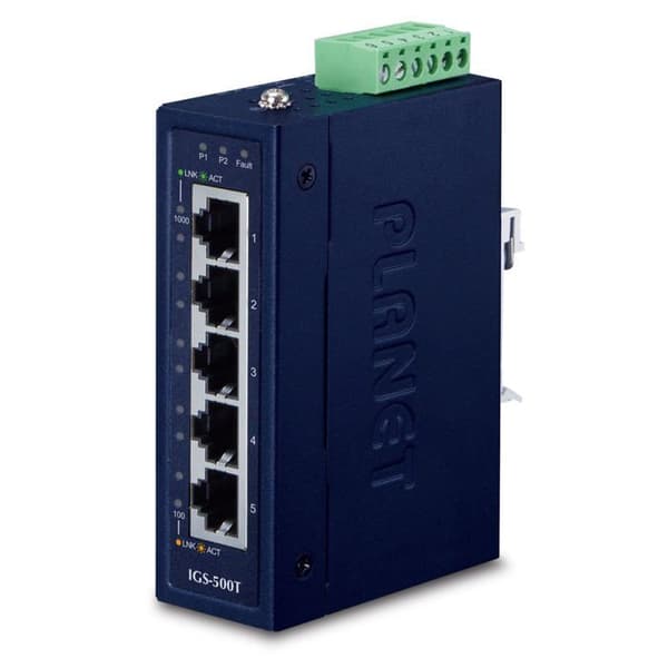 Industriell switch - Planet - IGS-501T - 5 portar - IP-30 - Extrem temperaturer