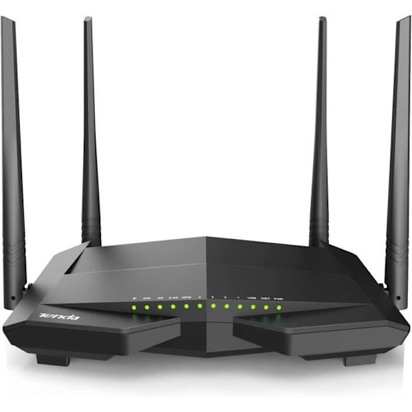 TENDA V12 WiFi Modem Router, Sort, Trådløs AC1200 Dual Band VDSL-ADSL Sort