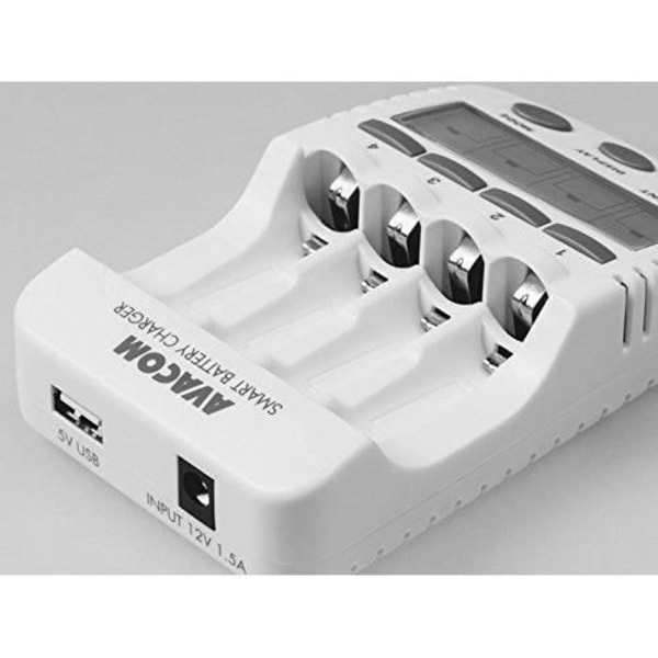 Avacom Fire-kanals smart oplader AA, AAA, Ni-MH, Ni-Cd Hvid - Ladegerät