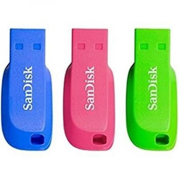 SanDisk Cruzer Blade 16 GB USB 2.0 USB Flash Drive - Blå, Grøn, Pink