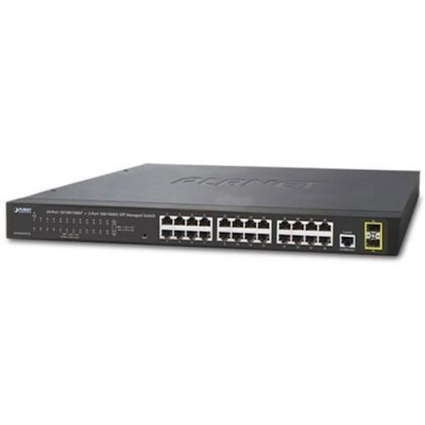 Planet GS-4210-24T2S, Managed Network Switch, L2, Gigabit Ethernet (10-100-1000), 1U