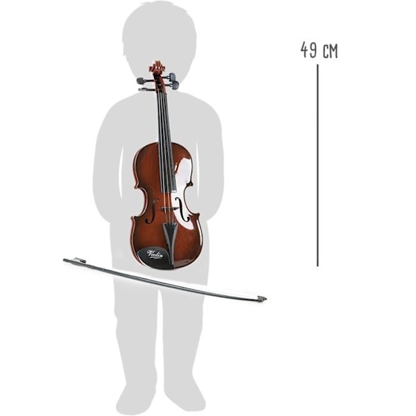 Violin til børn - HANDELSHAUS LEGLER - Lille fod 7027 - Træ-look plastik - Sort sløjfe Brun