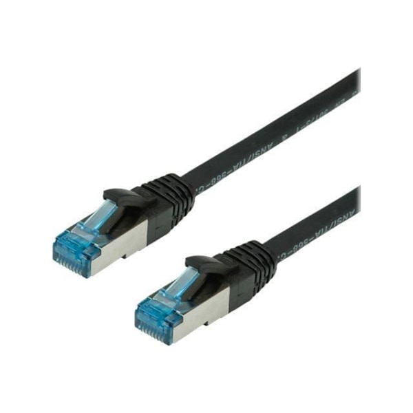 RJ-45 (M) patchledning til RJ-45 (M) 2 m SFTP, PiMF CAT 6a støbt, uden krog, blokeret sort - SECOMP