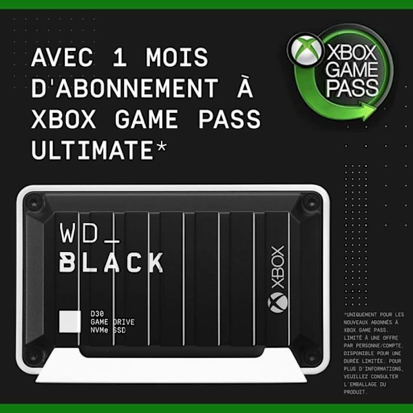 Western Digital D30 ekstern SSD til Xbox 1TB Sort