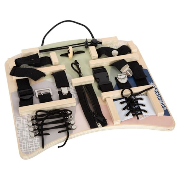 Motoriset taitolautat Sulkemiset ja kiinnitykset - Varhaisvuosien pelit - Manipulatiiviset pelit - Kuutiot ja aktiviteettipöydät Sort og beige