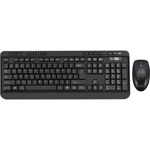 WKB-1320CB, Adesso Desktop Antimicrobial Wireless Desktop tastatur og mus (QWERTY) Sort