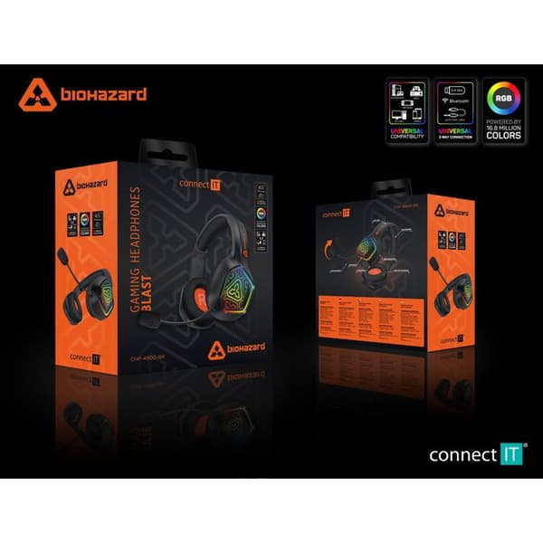 Spelhuvudtelefon - CONNECT - CHP-4800-BK - Trådlös - Bluetooth 5.3 - Batteritid 30h