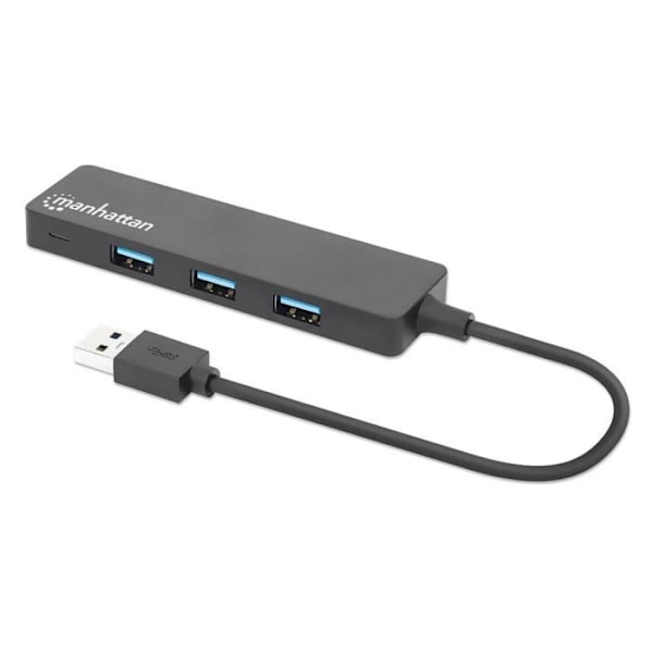 Manhattan USB 3.2-hub - 4 portar - USB-A - Plug and Play - Svart