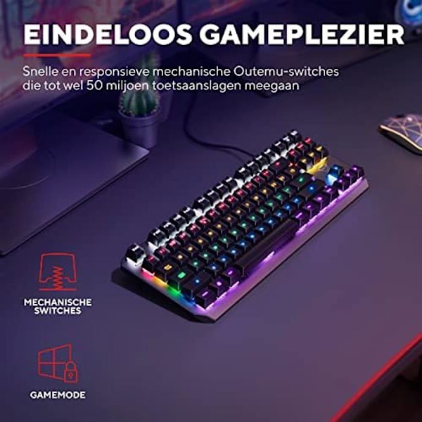 Mekanisk TKL Tastatur - TRUST GAMING - GXT 834 Callaz - Outemu Switches - Baggrundsbelyst - USB