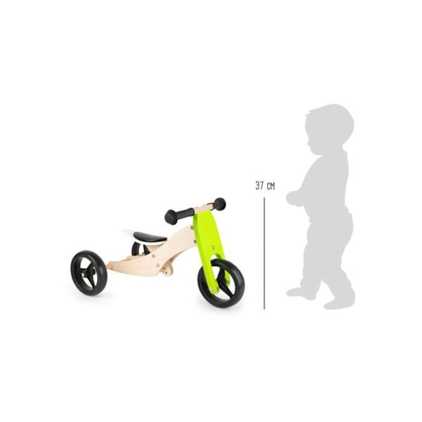 Træ Tricycle-Balancer Trike 2 i 1 - Grøn - Blandet - Fra 3 år Grøn