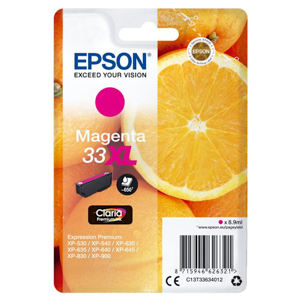 Epson Claria 33XL mustesuihkukasetti - Magenta - Mustesuihku - 650 sivua - 1