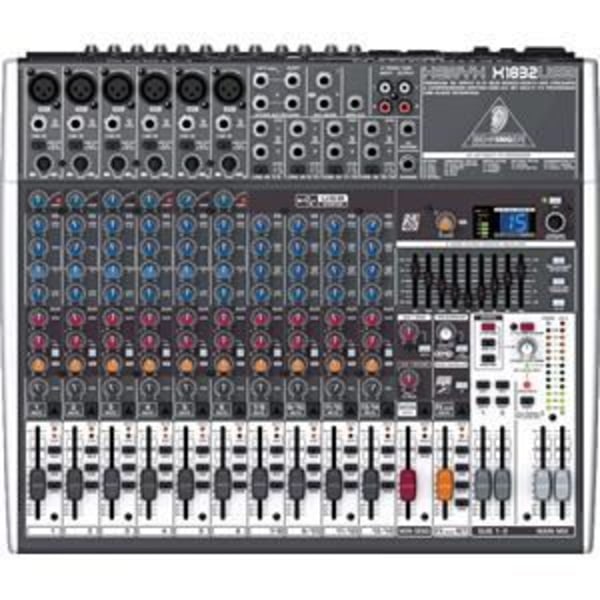 BEHRINGER X1832USB Mixer og Interface - 6 mikrofonkanaler - 3 EQ-bånd - Effektprocessor
