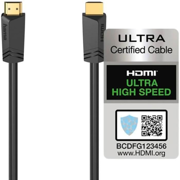 HDMI-kabel - HAMA - 8K - 5m - Dynamisk HDR - Guldpläterad Svart