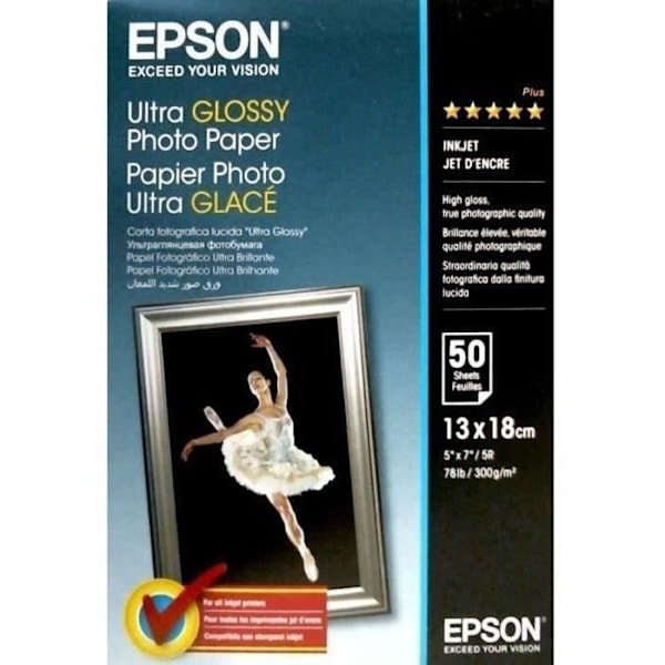 Epson Ultra Glossy Photo Paper Printing Paper - 13x18cm - 50 ark - 300g/m²