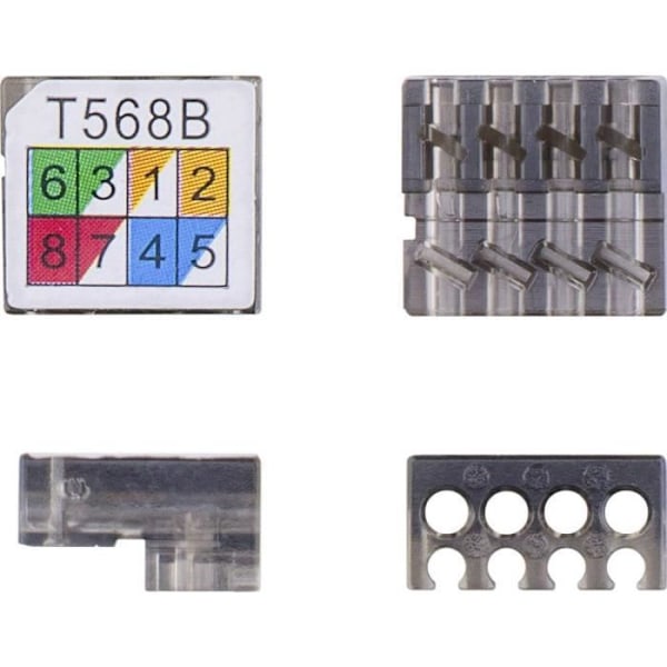 Goobay Werkzeugloser Kabelverbinder ohut CAT 6 verkkosovitin, STP geschirmt 79577 RJ45 CAT 6 [1x LSA - 1x LSA] harmaa,