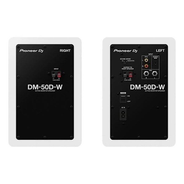 Pioneer DJ DM-50D-W -valvontakaiutinpari - Bassorefleksi - 2x25W - DJ tai tuotantotila - Valkoinen hvid