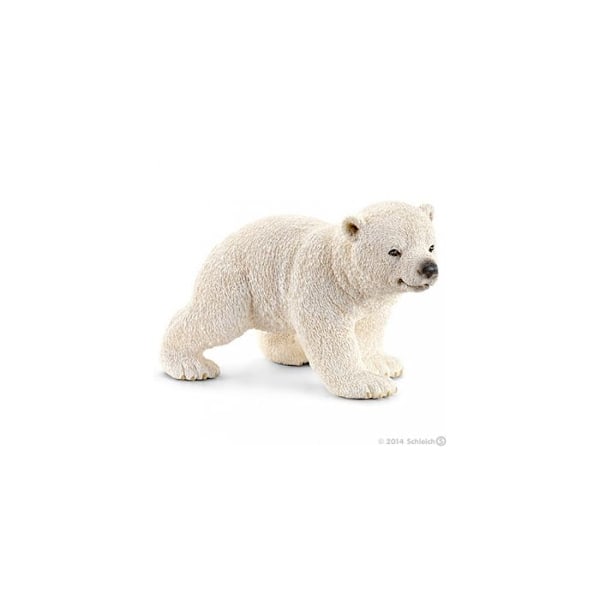 Schleich - Figur 14708 - Vildt dyr - Isbjørneunge, gående Vit
