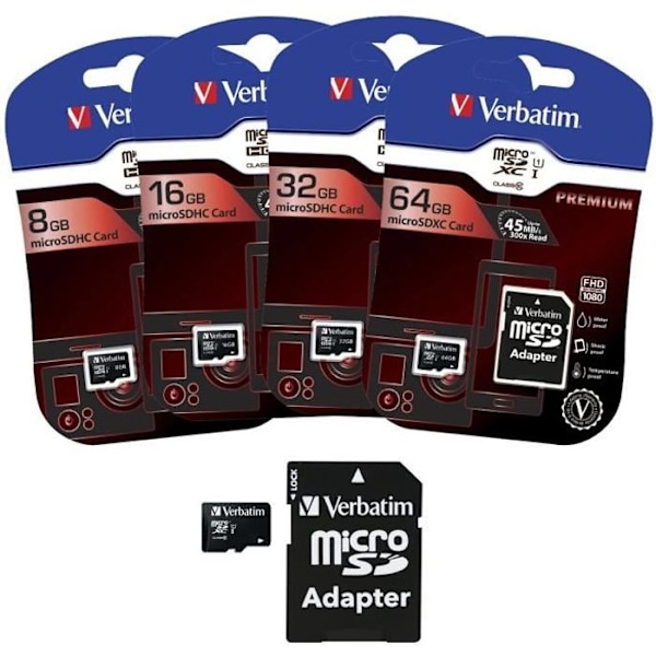 16GB Class 10 Micro SDHC-hukommelseskort med gratis SD-adapter