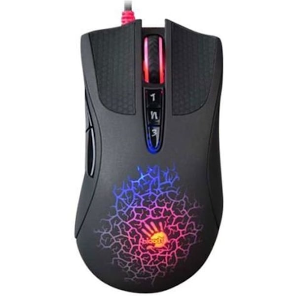 A4Tech Bloody A90 optisk mus - Avago A3050 sensor - LK teknologi - 8 knapper Sort, Rød
