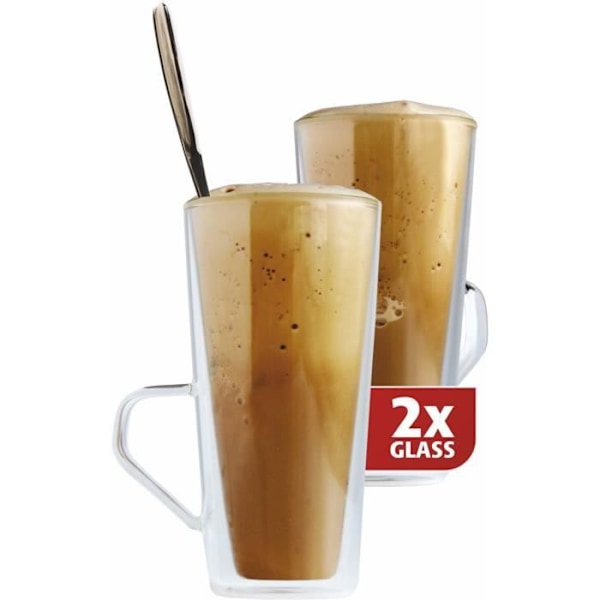 Maxxo dobbelt væg flip glas 17 cm transparent 2 stk
